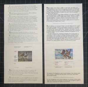 Canadian Wildlife Conservation Stamps - 1985, 1987, 1999 & 2000 - Booklets - NNH
