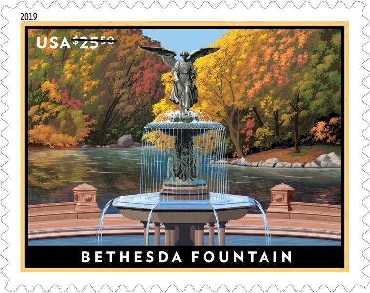 5348 Bethesda Fountain US Express Mail Single Mint/nh FREE SHIPPING