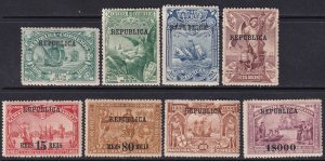 Portugal 1911 Sc 199-206 set MH* some disturbed gum