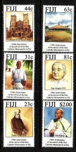 Fiji-Sc#713-18- id9-unused NH set-Missionaries-Pope John Paul II-1994-