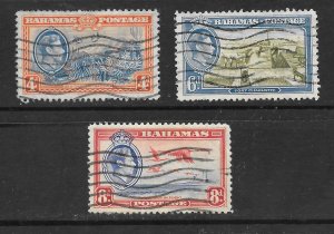 Bahamas Scott #106-108 Used partial set King George VI  2017 CV $5.75