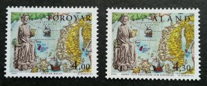 Faroe Islands Aland Joint Issue 1000th King Olaf II 1995 Route Ship (stamp) MNH