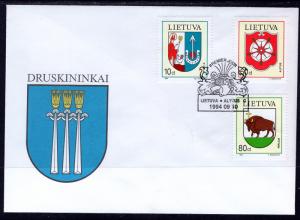 Lithuania 497-499 Coat of Arms U/A FDC