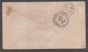 **US 19th Century Adv Cover, SC# 213, North Easton, MA 5/7/1889, Hotel Coburn