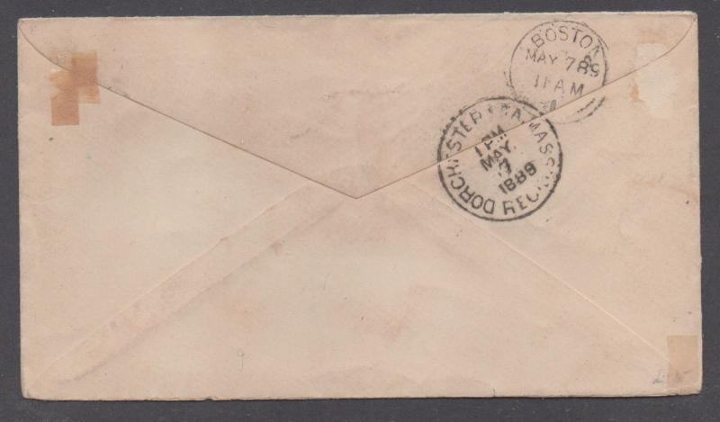 **US 19th Century Adv Cover, SC# 213, North Easton, MA 5/7/1889, Hotel Coburn