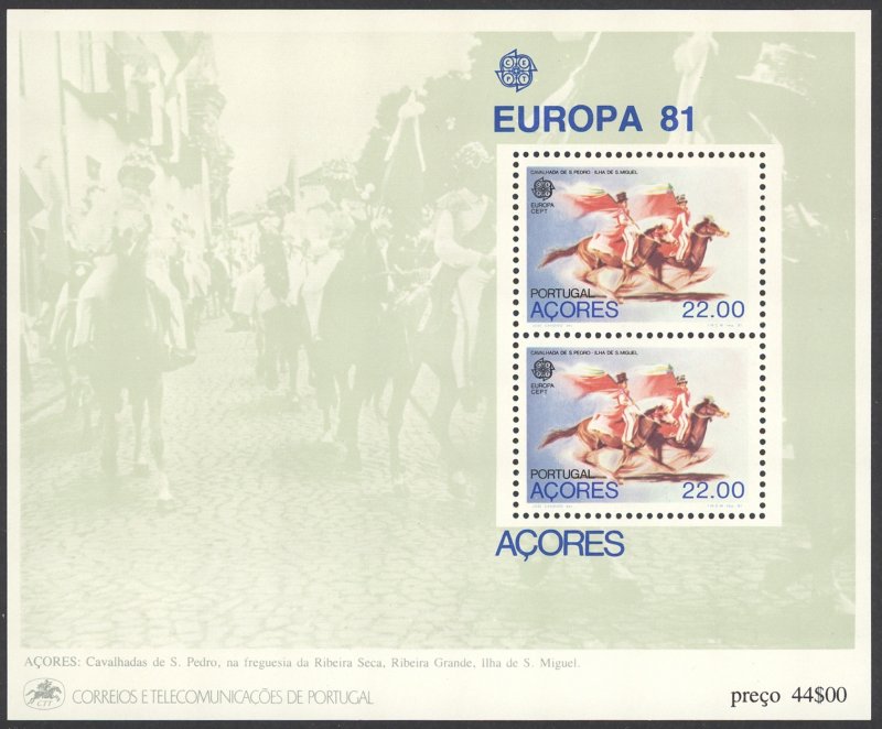 Portugal Azores Sc# 322a MNH Souvenir Sheet 1981 Europa