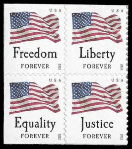 PCBstamps  US #4641/4644b Bk Block $1.80(4x{45c})Flag, (7)