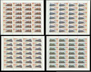 50 Ussr Russia 1986 Transport Steam Trains Memorial Locomotives !!! 4Sh Mnh