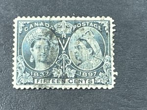 CANADA # 58--USED----SINGLE----STEEL BLUE----1897