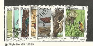 Botswana, Postage Stamp, #198-202, 204-205 Used, 1978 Birds