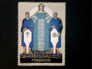 German Poster Stamp - Bavarian Trade Show Exhibition Stamp, Munich - No Gum