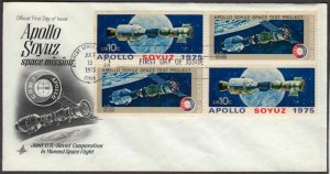 1969 1st Man on the Moon Sc C76 Apollo 11 FDC ArtCraft cachet Art Craft Block 4