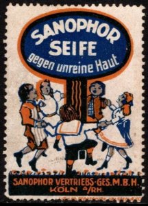 Vintage Germany Poster Stamp Sanophor Soap Against Impure Skin