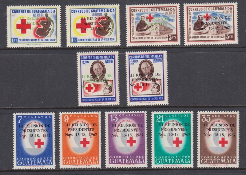 Guatemala Sc C390-C400 MNH. 1967 Presidents' Meeting, complete set, fresh, VF 