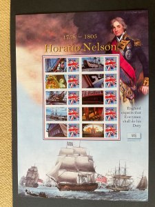 GB QEII 2008 Horatio Nelson (1758-1805)  Limited Edition Smiler Sheet BC-170 U/M