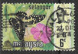 Malaysia-Selangor ~ Scott # 131 ~ Used ~ Butterfly