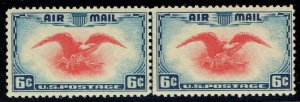 1938 6c Eagle air mail (C-23) Beautiful horizontal guide line pair