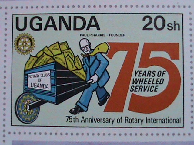​UGANDA-1980-SC#298a 75TH ANNIVERSARY-ROTARY INTERNATIONAL-MNH-S/S-VERY FINE