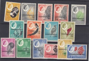 Swaziland QEII 1968 Independence O/P Set To R2 SG142/160 MH BP8471