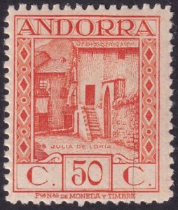 Andorra Spanish 1929 Sc 21 MLH* perf 14