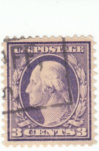 Scott #333 - 3c Deep Violet - Washington - Used 