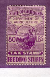 US California Feeding Tax 80 LBS  Feeding Stuffs (MH) rare