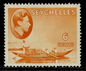 SEYCHELLES GVI SG137, 6c orange, M MINT. Cat £17. CHALKY 