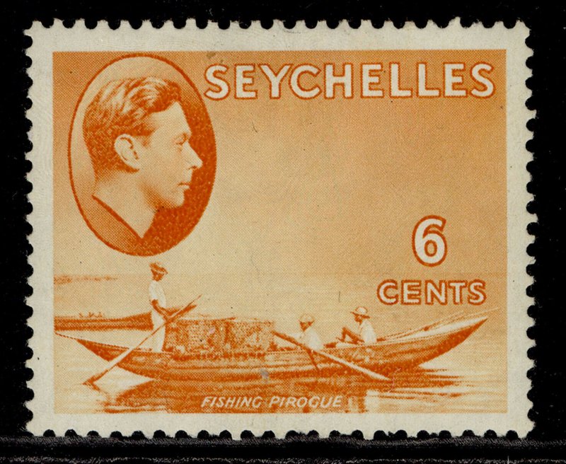 SEYCHELLES GVI SG137, 6c orange, M MINT. Cat £17. CHALKY 