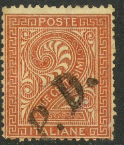 ITALY 1863-77 2c Numeral of Value Issue Sc 25 Used with PD Instructional Marking