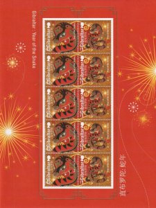 2013 Gibraltar - Chinese New Year - Year of the Snake - Greetings - UMM / MNH