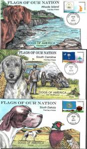 US Collins FDC SC#4313-4322 Flags Of Our Nation Dogs Of America