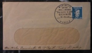 1944 Manila Philippines Japan Occupation Window Cover Geawar Anniversary