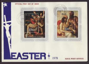 Niue 220a,B1-B2 Easter S/2 U/A FDC