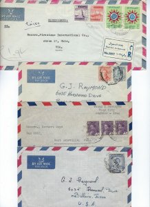 IRAQ 1950s 60s FOUR AIR MAIL COVERS TO US ONE REGISTERED