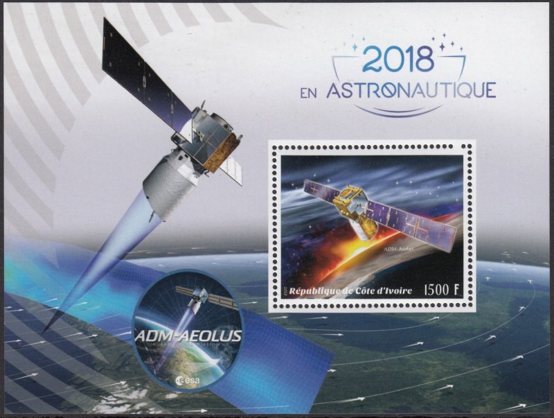 IVORY COAST 2018 SPACE AEOLUS ESPACE RAUMFAHRT SPAZIO [#1825]