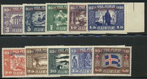 ICELAND #O53-62 (Tj59-68) 3a-40a Parliament Officials, Complete low values, NH