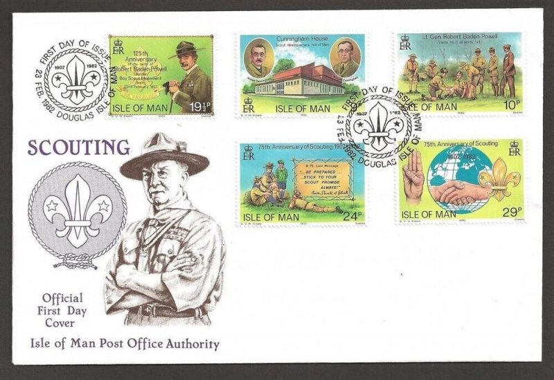 1982 Scouts 75th anniversary Isle of Man FDC 