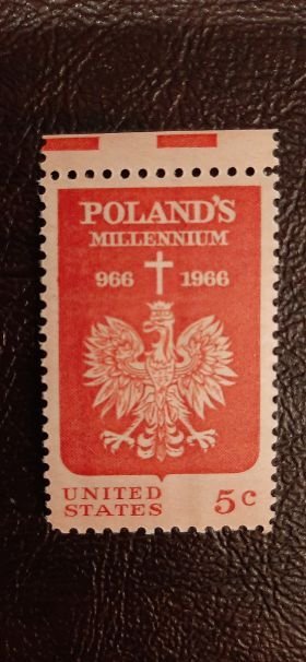 US Scott # 1313; 5c Poland's Millennium; from 1966; MNH, og, F/VF centering