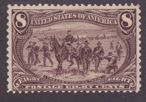 US 289 Mint OG 1898 8¢ Troops Guarding Wagon Train Trans-Mississippi Expo Issue