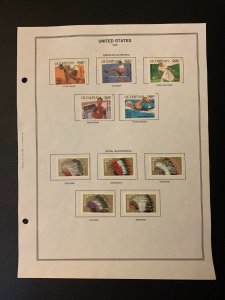 US 1990 stamps two sets new with album page