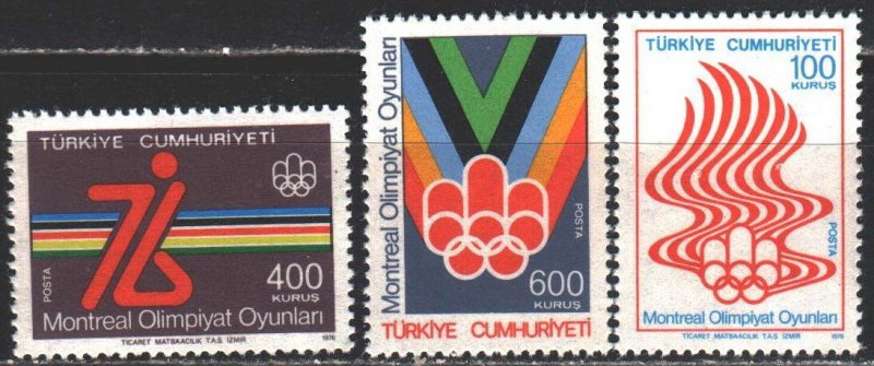 Turkey. 1976. 2398-2400. Montreal, summer olympic games. MNH.