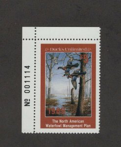 NAM1 - North American Waterfowl Management Plan. Plate Numbered Single. MNH.