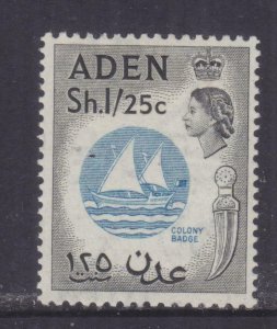 ADEN, 1956 QE, Script CA, 1s.25 Blue & Black, lhm.