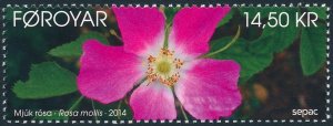 Faroe Islands 2014 SEPAC - Soft Downy Rose SG699 MNH