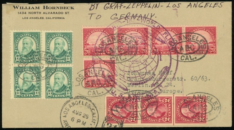 USA Graf Zeppelin Post LZ-127 Round the World Flight 1929 Airmail Cover Germany 