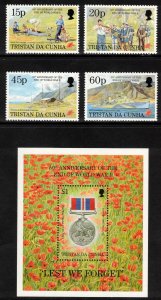 TRISTAN DA CUNHA 1995 End of WW II Anniversary; Scott 562-66, SG 580-84; MNH