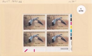 U.S.: Sc #RW55, $10 Snow Goose, Duck Stamp, P# B4, MNH (F32706)