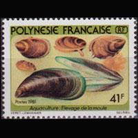 FR.POLYNESIA 1981 - Scott# 345 Mussels 41f NH