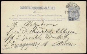 Austria Empire 10Kr Rohrpost Pneumatic Mail Postal Stationery Card G67578