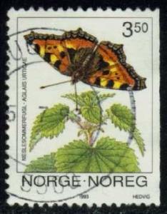 Norway #1034 Butterfly; used (0.25)